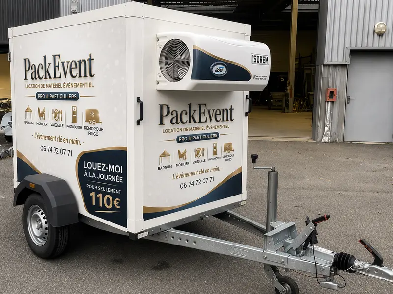 Remorque frigorifique PackEvent livrée sur un événement en Loire-Atlantique